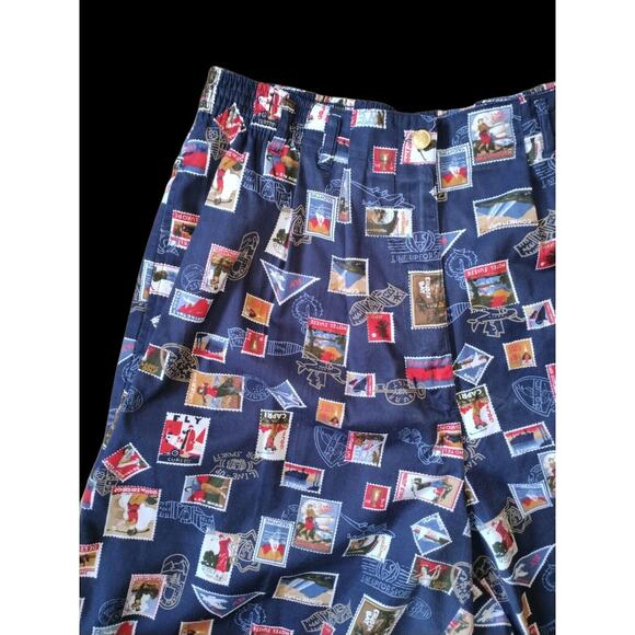 Line-up For Sport Vintage 90s Graphic Golf Shorts Sz L High Rise Elastic Waist - Picture 2 of 8